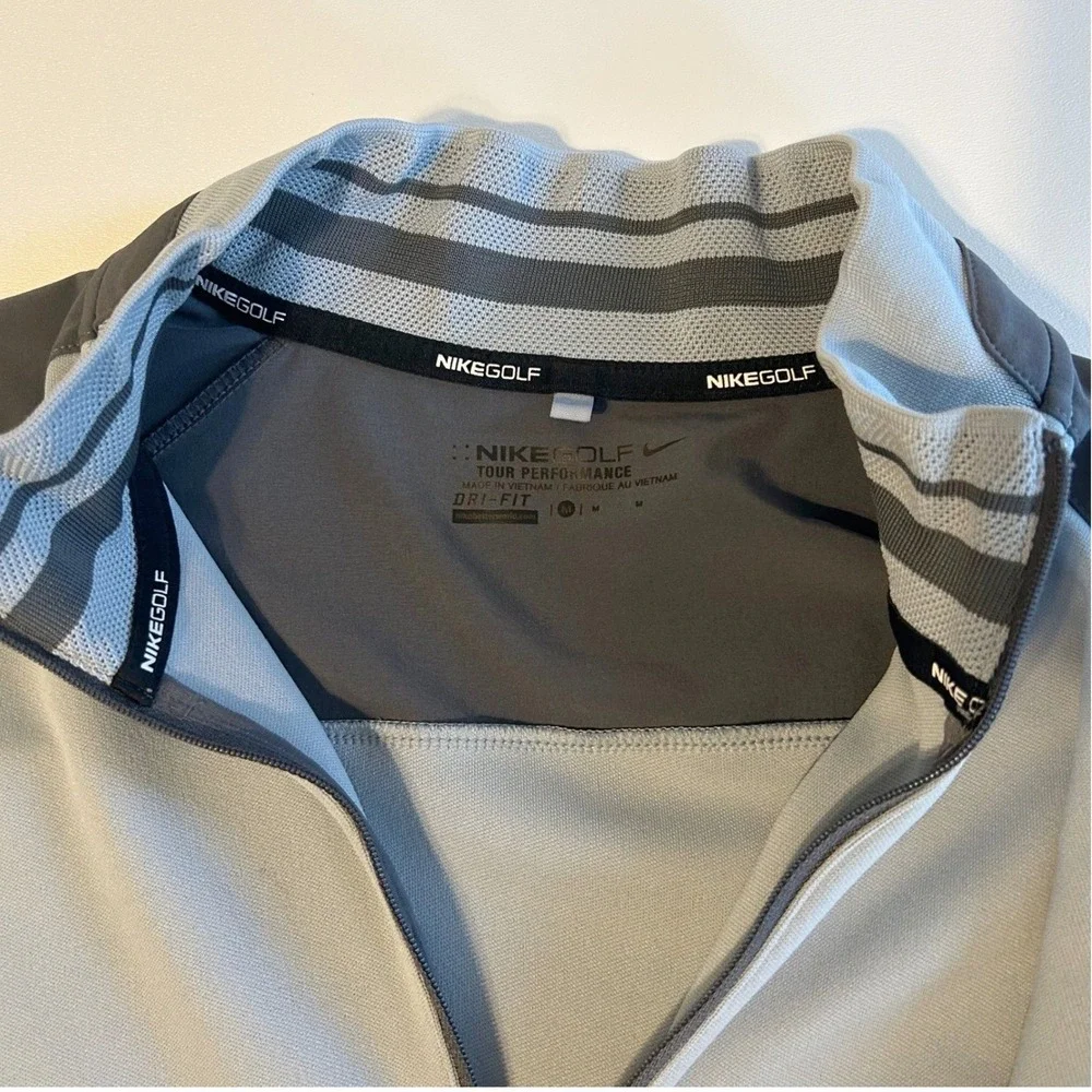 Nike Golf Dri FIT 1/4 Zip Pullover Men's Medium Gray Tour‎ Performance